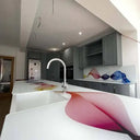 Rainbow Printed Wave 10mm Scratch Resistant Glass Worktop - CreoGlass®
