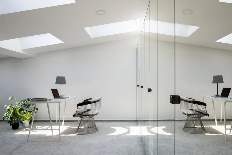 Clear architectural mirror wall designed to increase light and space