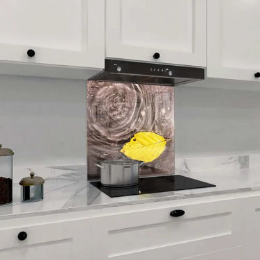 Fallen Autumn Leaf on Water Printed Glass Splashback - DIY - CreoGlass®