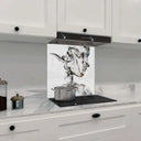 Female Figure in Smoke Printed Glass Splashback - DIY - CreoGlass®