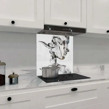Female Figure in Smoke Printed Glass Splashback - DIY - CreoGlass®