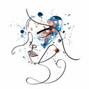 Female Portrait Watercolour Printed Glass Splashback - DIY - CreoGlass®