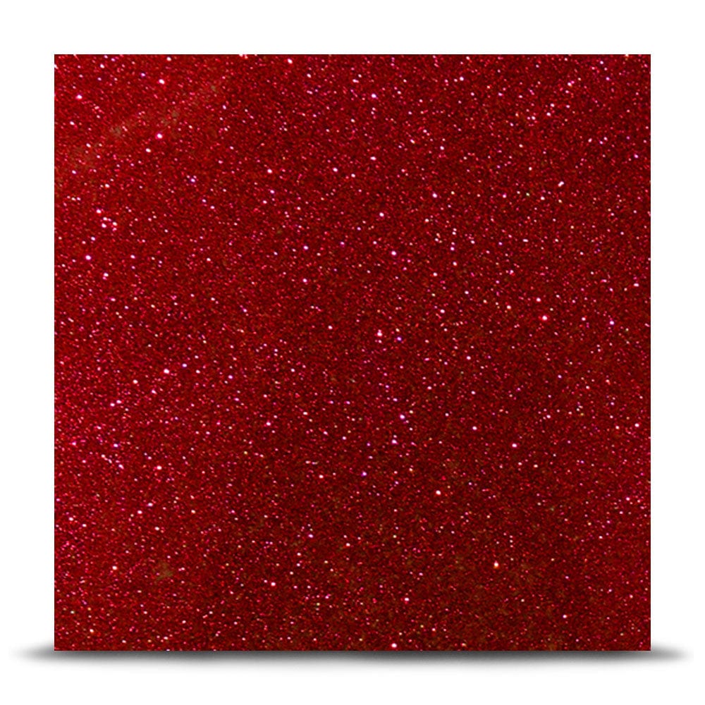 Sparkling red decorative glass panel with glitter finish for luxury interiors