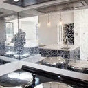 Floral Patterned Toughened Mirror - Silver - Bespoke - CreoGlass®