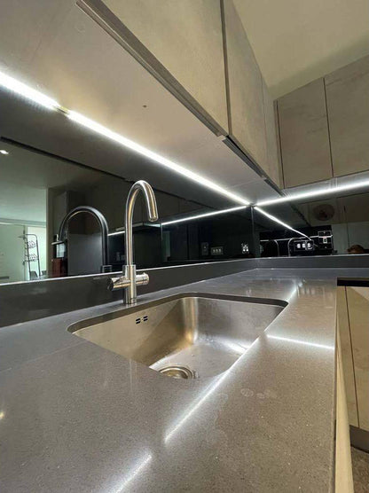 Grey Toughened Mirror Splashback - Bespoke
