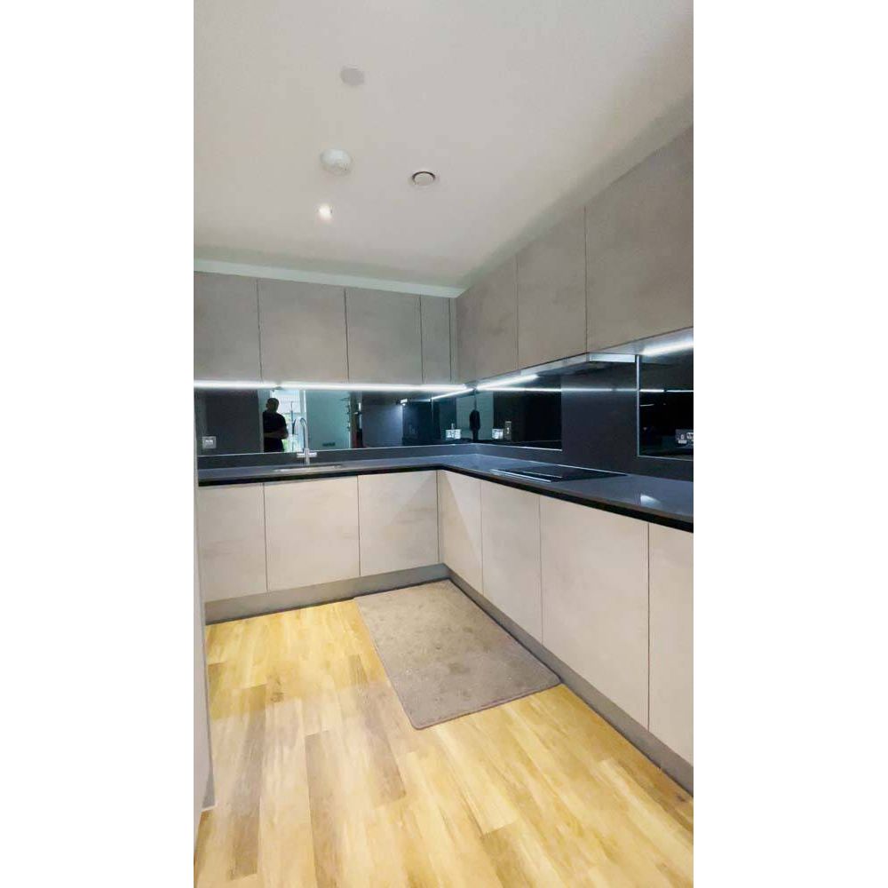 Grey Toughened Mirror Splashback - Bespoke - CreoGlass®