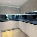 Grey Toughened Mirror Splashback - Bespoke - CreoGlass®