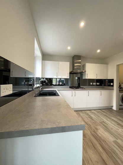 Grey Toughened Mirror Splashback - Bespoke