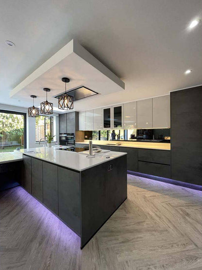 Grey Toughened Mirror Splashback - Bespoke