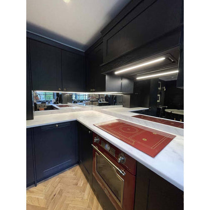 Silver Toughened Mirror Splashback - Bespoke - CreoGlass®