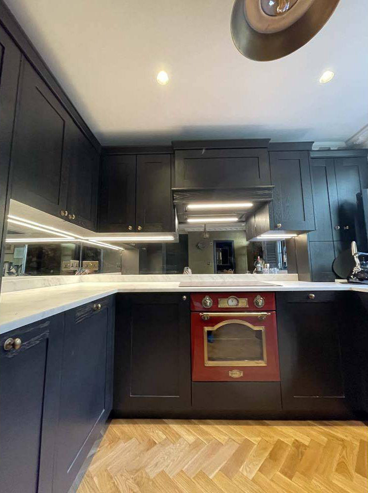 Silver Toughened Mirror Splashback - Bespoke