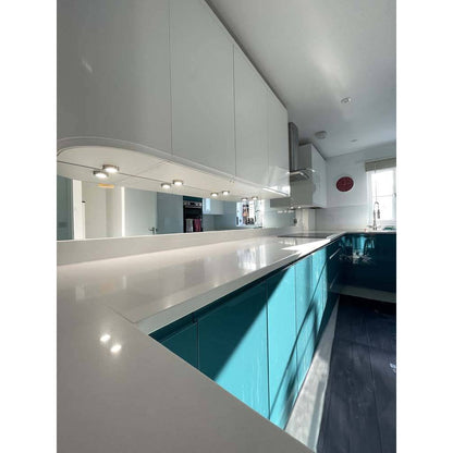 Silver Toughened Mirror Splashback - Bespoke - CreoGlass®