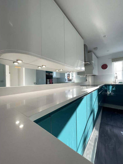 Silver Toughened Mirror Splashback - Bespoke