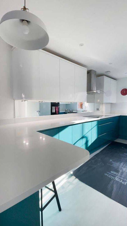 Silver Toughened Mirror Splashback - Bespoke