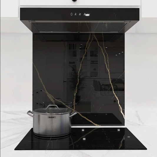 Golden - Black Calacatta Splashback - DIY - CreoGlass®