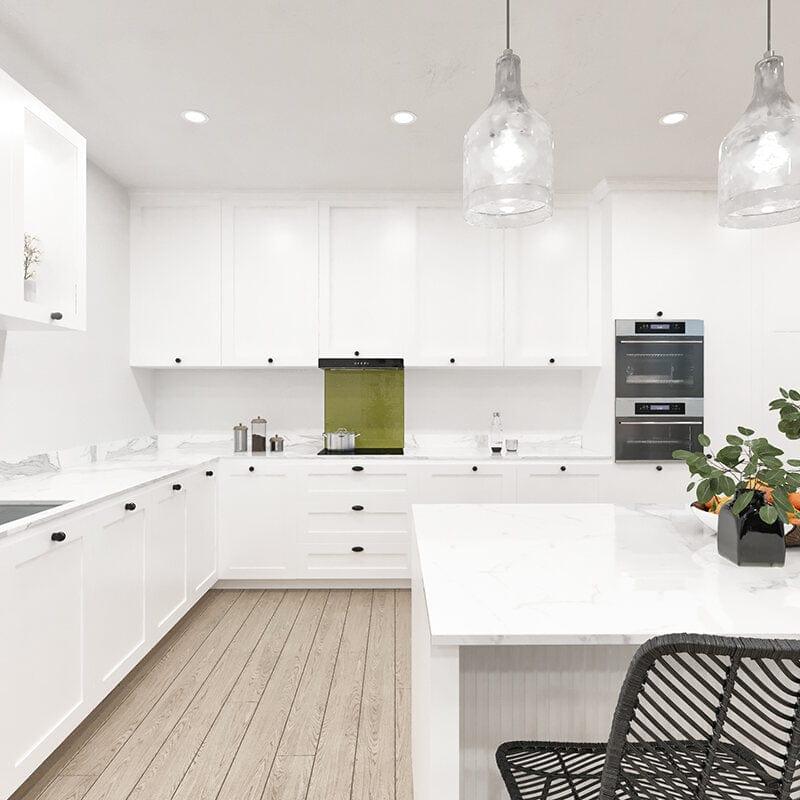 Lime Green Colour Glass Splashback - DIY - CreoGlass®