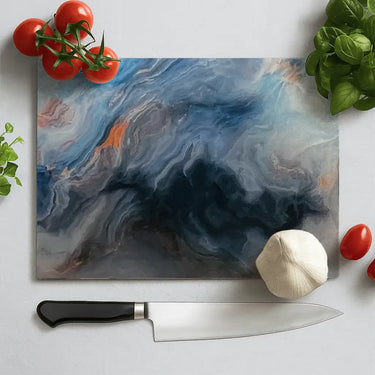 Ocean Mist Liquid Ink Glass Chopping Board and Placemat - CreoGlass®