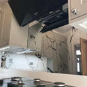 Marble Patterned Toughened Mirror - Silver - Bespoke - CreoGlass®