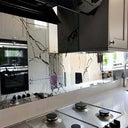Marble Patterned Toughened Mirror - Silver - Bespoke - CreoGlass®