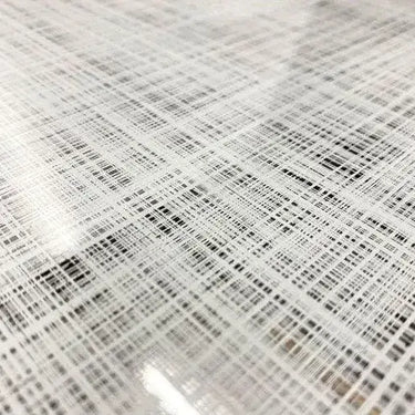 Linen Patterned Toughened Mirror - Silver - Bespoke - CreoGlass®