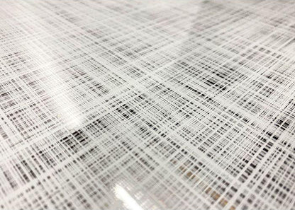 Linen Patterned Toughened Mirror - Silver - Bespoke