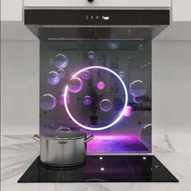 Neon Bubbles Printed Glass Splashback - DIY - CreoGlass®