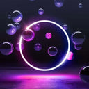 Neon Bubbles Printed Glass Splashback - DIY - CreoGlass®