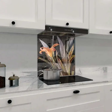 Orange Lily Printed Glass Splashback - DIY - CreoGlass®