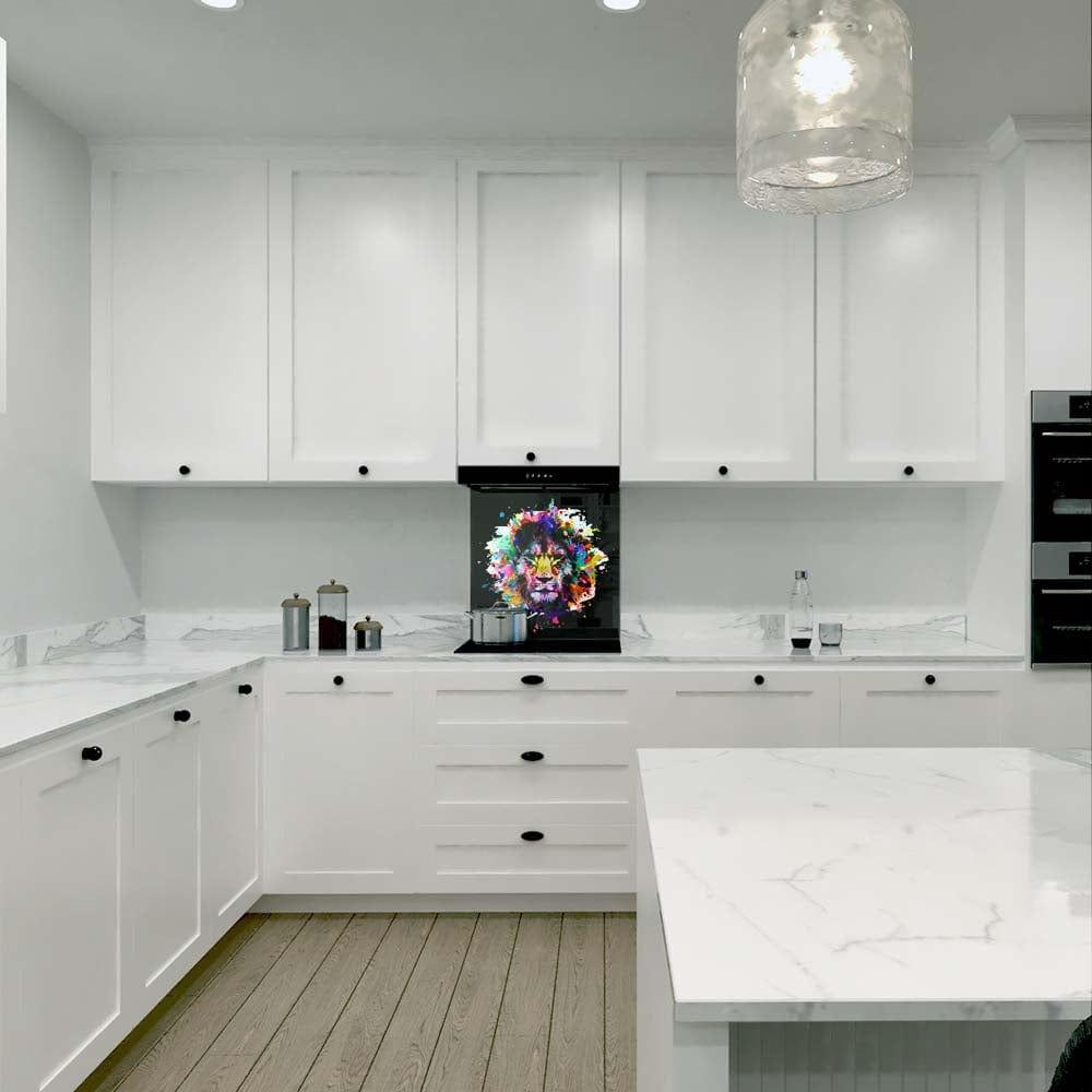 Paint Splash Lion Printed Glass Splashback - DIY - CreoGlass®