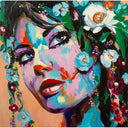 Painted Woman in Flowers Printed Glass Splashback - DIY - CreoGlass®