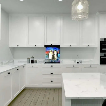 Penguin Family Printed Glass Splashback - DIY - CreoGlass®