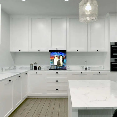 Penguin Family Printed Glass Splashback - DIY - CreoGlass®
