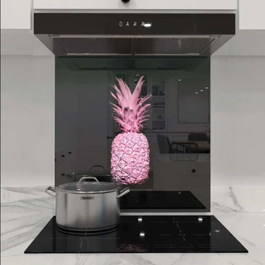 Pink Pineapple Printed Glass Splashback - DIY - CreoGlass®
