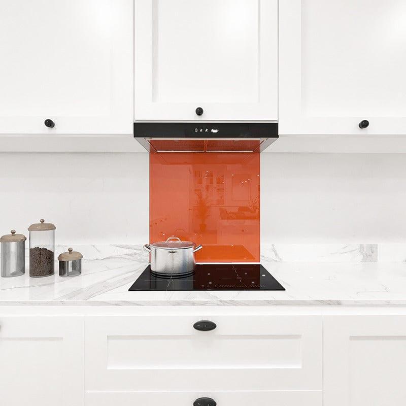 Pure Orange Colour Glass Splashback - DIY - CreoGlass®