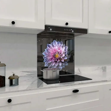 Purple Dahlia Printed Glass Splashback - DIY - CreoGlass®