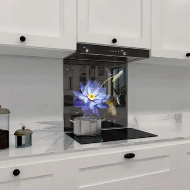 Purple Lotus Printed Glass Splashback - DIY - CreoGlass®