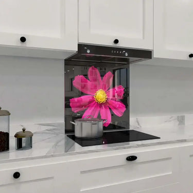 Red Daisy Printed Glass Splashback - DIY - CreoGlass®