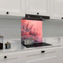 Red Dandelion Printed Glass Splashback - DIY - CreoGlass®