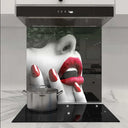 Red Lip and Nails Printed Glass Splashback - DIY - CreoGlass®