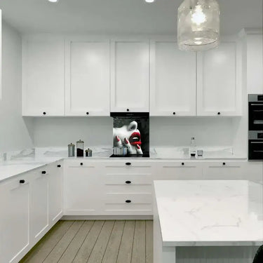 Red Lip and Nails Printed Glass Splashback - DIY - CreoGlass®