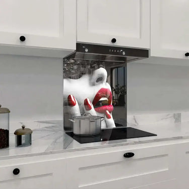 Red Lip and Nails Printed Glass Splashback - DIY - CreoGlass®