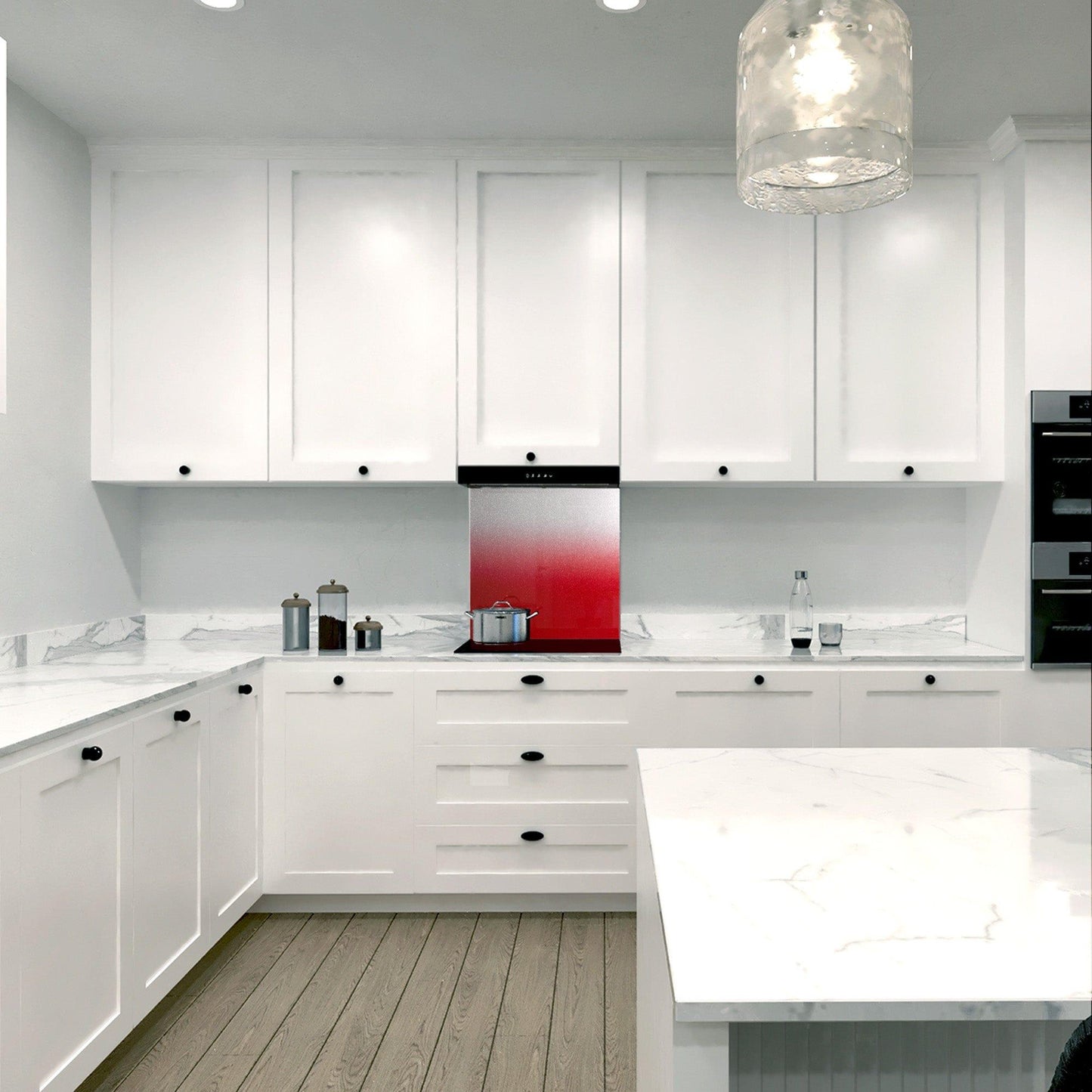 Red to White- Gradient - Splashback - DIY - CreoGlass®