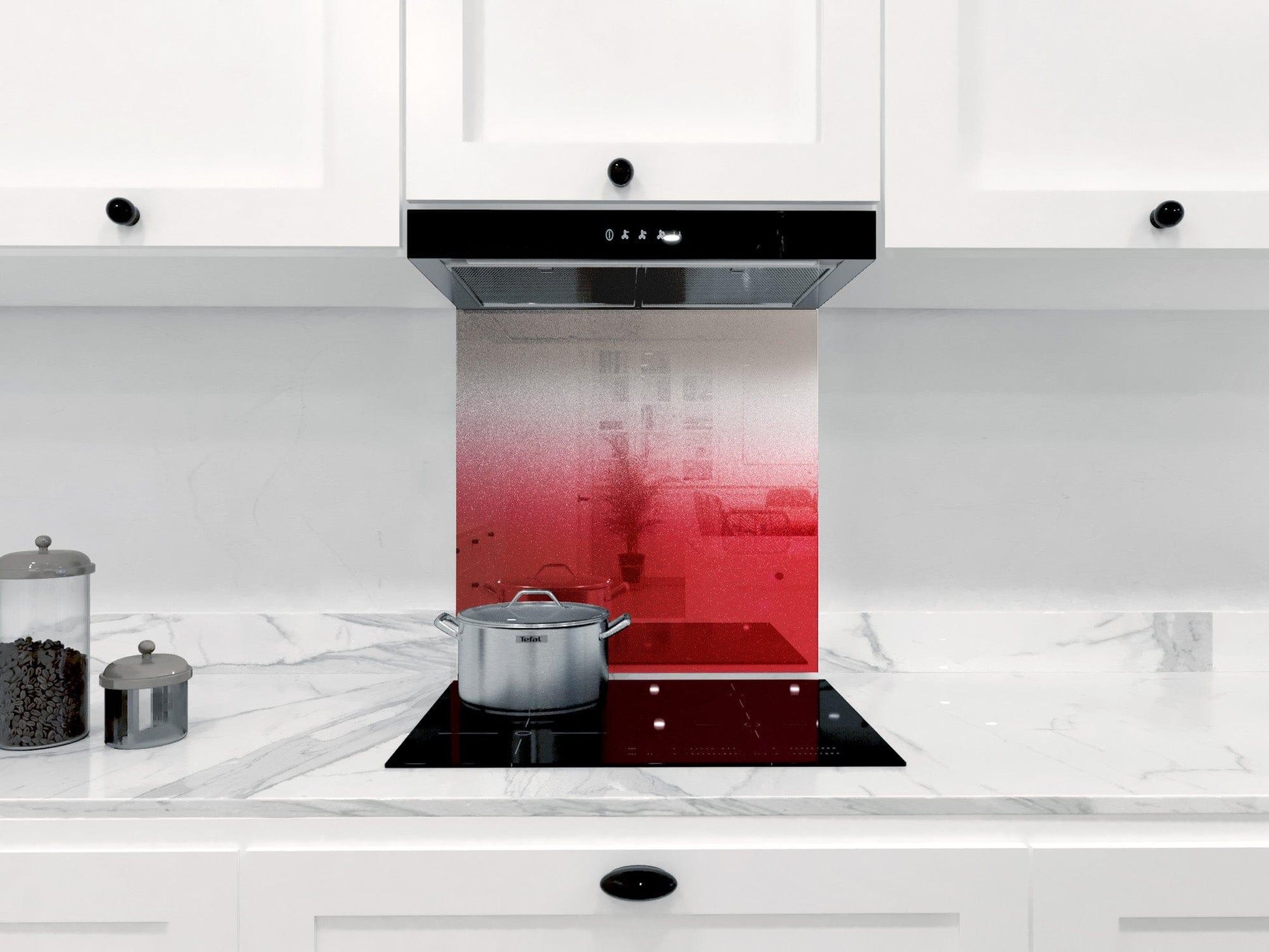 Red to White- Gradient - Splashback - DIY - CreoGlass®