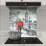 Red Umbrellas in London Printed Glass Splashback - DIY - CreoGlass®