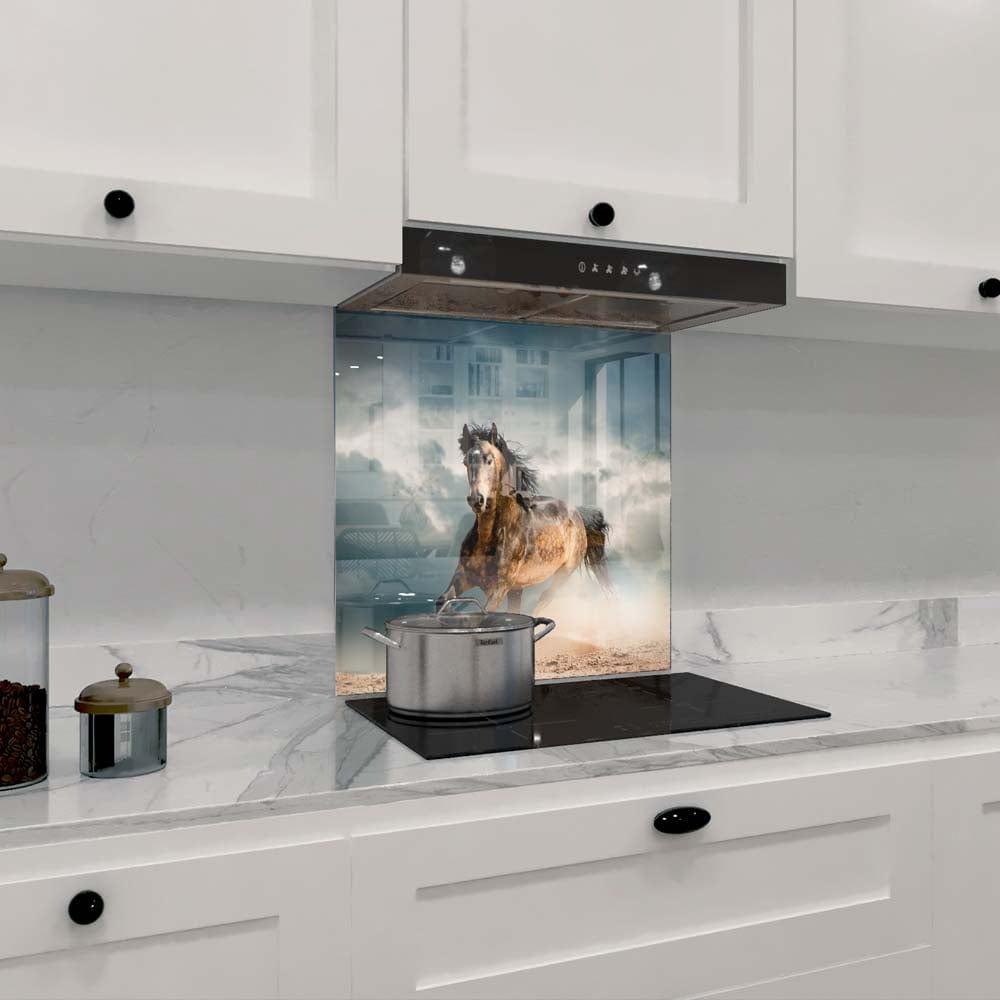 Running Horse Printed Glass Splashback - DIY - CreoGlass®