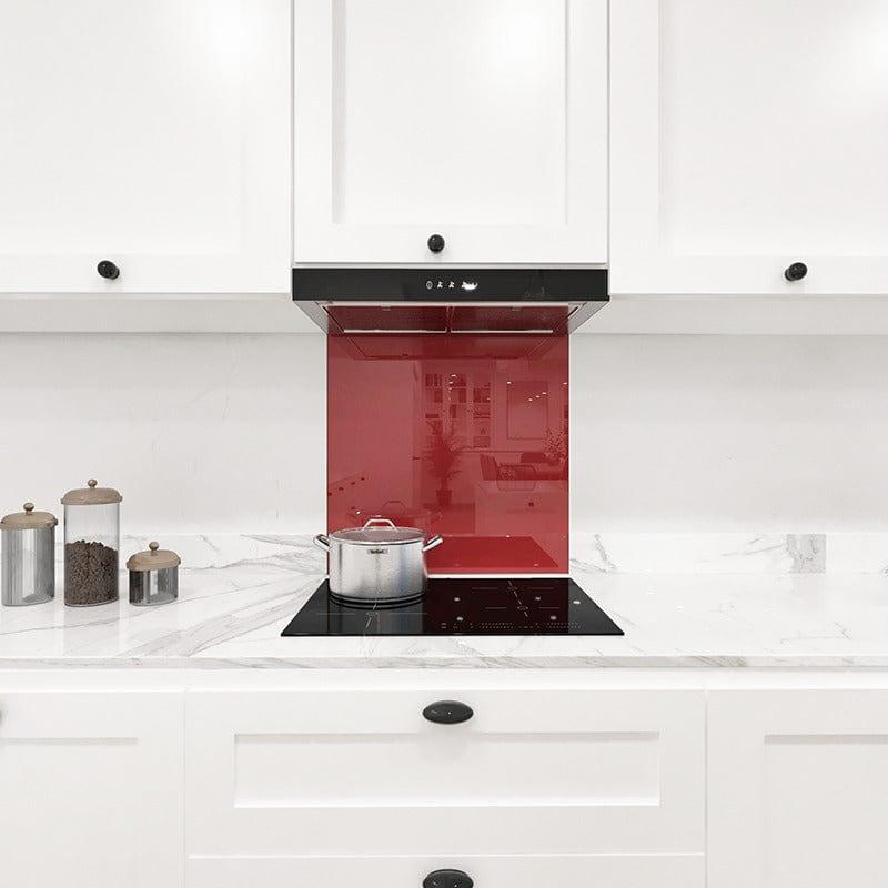 Signal Red Colour Glass Splashback - DIY - CreoGlass®