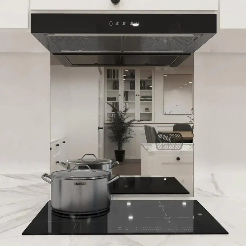 Silver Toughened Mirror Splashback - DIY - CreoGlass®