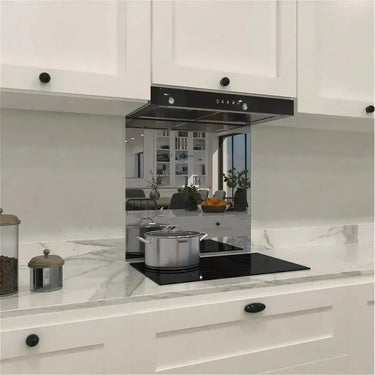 Silver Toughened Mirror Splashback - DIY - CreoGlass®