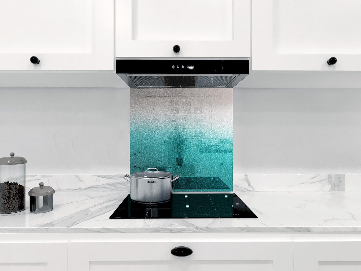 Teal to White- Gradient - Splashback - DIY - CreoGlass®