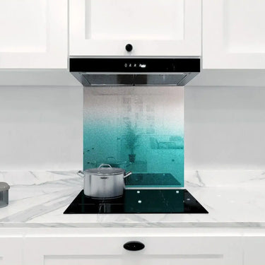 Teal to White- Gradient - Splashback - DIY - CreoGlass®